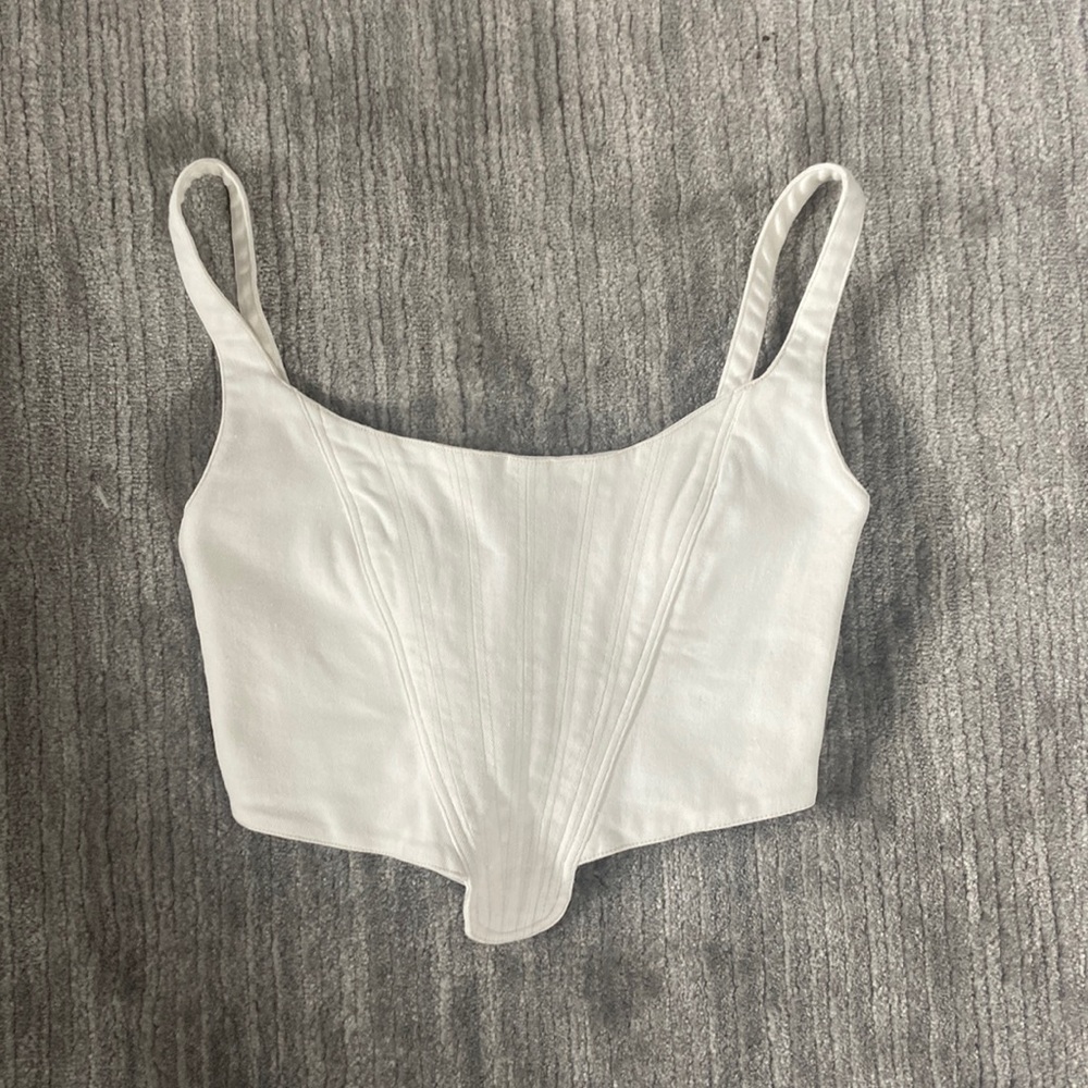 Zara White Denim Corset